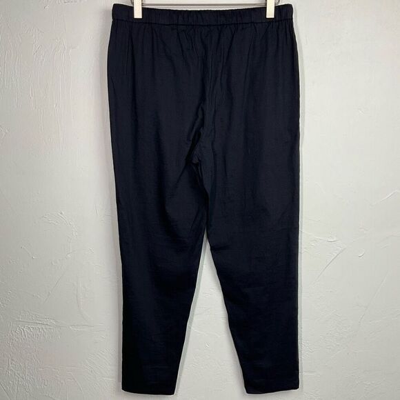 Theory Dark Blue Treeca Linen Blend Joggers Pants Medium - Picture 3 of 5